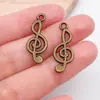 Notas Musicales Verdes Antiguas Instrumentos Musicales DIY Joyería de Aleación Accesorios Collar Pulsera Pendientes Colgante Venta Caliente Transfronteriza