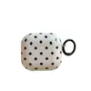 Funda Protectora Blanca Simple con Puntos Negros para AirPods 4ª Generación Adecuada para Auriculares Bluetooth Apple Airpodspro3/2