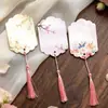 Marcador de Página Série Flores Estilo Nacional Materiais DIY Feitos à Mão para Diário Marcador de Página Presente Artístico Cartão Marcador de Página Escrevível Marcador de Página Estilo Antigo