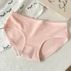 Nova calcinha feminina simples de cor sólida em algodão puro, fundo 100% algodão, antibacteriana, confortável, cintura média, que abraça o quadril, adequada para meninas e estudantes, calcinha biquíni