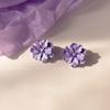 Novos Brincos de Flor de Resina Franceses Elegantes Gentis Elegantes Elegantes Elegantes Brincos Moda Versátil Sensação de Alto Padrão Brincos de Celebridade da Internet para Mulheres