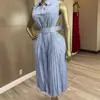 Ropa de Mujer Transfronteriza Europea y Americana Moda Nueva Verano 2026 Vestido Simple de Solapa sin Mangas con Corbata Plisado Rayado para Mujer