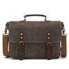 Bolso bandolera de lona con capa superior de piel de vaca para hombre, bolso de fotografía de cera, estilo retro, bandolera de un solo hombro, conjunto recto de fábrica