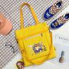 Bolsa de Lona Grande Capacidade Bolsa Tote de Ombro Feminina 2024 Verão Nova Bolsa Transversal Estilo Coreano Bolsa de Tutoria para Estudantes
