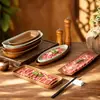 Vajilla de melamina para restaurantes de hot pot, plato rectangular comercial para carne de res, plato para guarniciones de carne a la parrilla, cuchara para servir, tazón pequeño, plato para huesos, taza