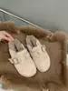 Meias pantufas de lã estilo retrô para noite, com biqueira aberta, para mulheres usarem fora de casa, populares entre celebridades da internet, casuais, com sola grossa, sapatos Birkenstock