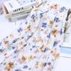 Nuevo vestido floral de verano de manga corta, primer producto, tela estampada arrugada, tela estampada de poliéster, tela de una sola capa