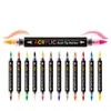 Marcadores acrílicos de doble punta de 24 colores para pintar rocas, macetas florales pintadas a mano para manualidades, grafitis en rodajas de madera y pintura artística a base de agua