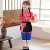 1 de junio Día del Niño Pueblo de Niñas Niña Agricultora Ropa Floral Jardín de Infancia Juego de Recolección de Té Padres e Hijos Baile A Qing Sao