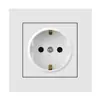 Interruptor de Parede Tomada de Energia Painel Estilo Europeu Comércio Exterior Interruptor de Orifício Redondo Painel de PC Branco Controle Duplo Simples
