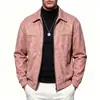 2026 Nova Jaqueta de Couro Casaco Masculino Primavera e Outono Nova Jaqueta de Couro com Lapela Retro Americana Moda Masculina Versátil Camurça
