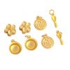 Cuchara de pétalo de cobre puro de oro de arena antigua colgante deslizante accesorios hechos a mano pulsera arete collar accesorios de joyería materiales