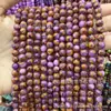Serie Morada Piedra Natural Cuentas Redondas Amatista Soñadora Cuentas Sueltas Ágata de Vidrio Morado Sintético K9Diy Accesorios para Joyería