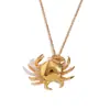 Collar Colgante Pequeño Cangrejo Personalizado de Celebridad de Internet Transfronterizo Europeo y Americano Acero Inoxidable Chapado en Oro de 18K Colgante Creativo de Nicho para Mujeres