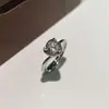 Nuevo Anillo Clásico Versátil de Zirconia Individual Versión Coreana Más Vendido Propuesta Seis Garras Quilate Abierto Ajustable
