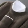 Nuevo Suéter de Lana para Hombre Otoño e Invierno, 100% Lana Pura, Jersey de Cuello Redondo, Corte Holgado, Talla Grande, Suéter de Cachemira Tejido
