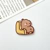 Desenho animado fofo capivara capibala adesivo acrílico faça você mesmo cartão de cabelo broche emblema adesivo de geladeira acessórios
