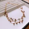 Colar de pérolas fritillary Ji sereia galvanizada a ouro real, corrente de clavícula simples francesa, colar retrô elegante e personalizado