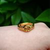 Anillo de Flor Dorada Chapado en Oro Arena Vietnamita Estilo Nuevo, Joyería Falsa Dorada, Anillo para Mujer, Artículo Caliente de Transmisión en Vivo Venta al por Mayor