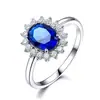 Ventas Directas de Fábrica Comercio Exterior Europeo y Americano Anillo de Plata de Ley S925 Anillo de Piedras Preciosas Tricolor con Forma de Flor Banda del Anillo