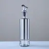 Botella de Aceite de Acero Inoxidable para Cocina Casera, Olla de Aceite de Vidrio Antigoteo, Botella de Condimento de Salsa de Soja y Vinagre Tipo Prensa, Olla Pequeña de Aceite de Sésamo