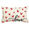 Fundas de Almohada Personalizadas para el Día de San Valentín Transfronterizas, Decoración de Atmósfera Festiva, Fundas de Cojín para Sofá del Hogar, Fundas de Cojín en Forma de Corazón para Dormitorio