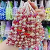 Cordón Antiperdida para Teléfono Móvil Hecho a Mano con Cuentas Cortas, Funda para Teléfono Móvil, Tarjeta de Identificación, Certificado de Empleado, Cordón Largo, Cuerda de Muñeca de Contraste de Doble Color