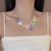 Collar de Conchas y Estrellas de Mar Coloridas con Cuentas de Dopamina de Verano para Mujer, Cadena Dulce para Clavícula con Diseño de Nicho para Vacaciones en la Playa