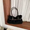 Bolso tote de gamuza de alta gama para otoño e invierno 2026 bolso de hombro con hebilla de cinturón bolso de axila bolso grande de piel de vaca para commuting