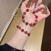 Pulsera Cadena de Mano Pulsera de Cristal Natural Ágata Trébol de Cuatro Hojas Estilo Chino Lujo Ligero Retro Adornos Accesorios Colgante
