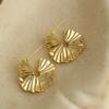 Pendientes de Plata 925 con Cierre de Mariposa, Forma de Abanico, Textura Plisada, para Mujer, Diseño Único, Nuevos Pendientes de Moda