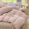 Nuevo Estilo Fresco y Sencillo Juego de Cuatro Piezas Estampado de Algodón Lavado: Funda de edredón, Funda de almohada, Sábana, Juego de tres piezas para dormitorio de una sola pieza con envío gratis