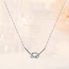 Nuevo collar con cadena de clavícula anudada de plata esterlina S925 para mujer, diseño de nicho, collar cruzado, moderno, sencillo y popular, collar ligero de lujo.