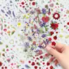 5 Piezas de Pegatinas Transparentes Serie Floral Estilo Ins, Materiales para Journaling Femeninos para Mascotas, Pegatinas Guka de Taza de Té con Leche Temáticas de Plantas
