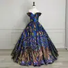 Falda de tul transfronteriza para mujer, industria pesada, hombros descubiertos, hilo de color, falda de tul europea y americana, vestido de actuación en solitario, vestido de novia de comercio exterior