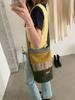 Estilo Nuevo de Invierno Bolso Cubo Estilo Granja Moda Costura de Felpa Color de Contraste Bolso Barril Gran Capacidad Bolso de Hombro Cruzado para Mujer