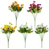 Venda Quente Transfronteiriça alta qualidade Flor Artificial Camomila Margarida Decoração de Casa Flor Artificial Arranjo de Flores Artificiais