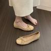 Zapatos de ballet de gamuza con realce interior de estilo francés Zapatos de mujer 2025 Nuevo Primavera y Otoño Lazo Rojo Zapatos de noche