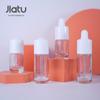 Frasco conta-gotas de pressão para óleo essencial de 24 dentes, frasco de essência de parede espessa e fundo espesso de 15ml, 30ml para cosméticos em frascos menores