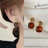 Pendientes de diamantes de imitación cuadrados geométricos de alta calidad con diseño de nicho para mujer, nuevos y únicos, de moda, exquisitos y con temperamento de celebridades de Internet.