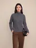 Suéter grueso de punto trenzado con media cremallera y cuello alto para mujer, invierno 2026, patrón trenzado jacquard vintage, suéter holgado de lana pura