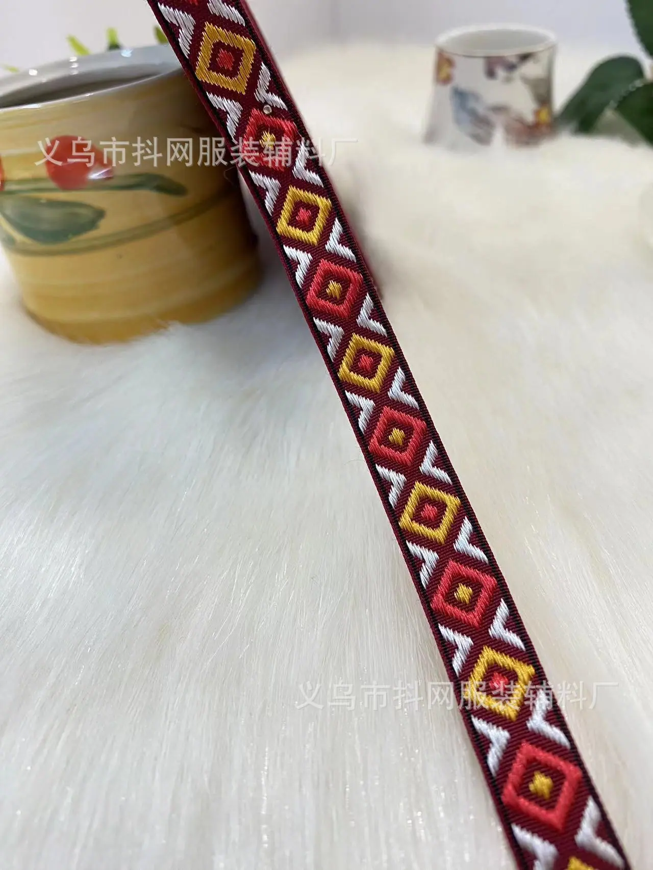 菱形提花刺绣织带发饰头饰包边带