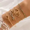 Pulsera Multicapa Creativa de Carta de Amor con Colgante de Estrella y Diamante, Joyería Transfronteriza Europea y Americana, Lujo Accesible, Juego de Pulseras para Mujer