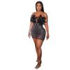 Vestido de boate transfronteiriço, vestido europeu e americano, sexy, com penas, strass, pérola, vestido justo com bolsa de quadril