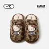 Pantuflas oficiales de algodón Kitty de Sanrio, pantuflas de felpa cálidas de invierno para mujer, pantuflas de dibujos animados para el hogar de invierno