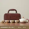 Juego de Té Kung Fu Horno Ru Juego Pequeño Estilo Chino Tetera y Taza de Cerámica para el Hogar para una Persona Hotel Dormitorio Mesa Pequeña de Té
