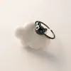 Anillo Nuevo Colorido para Mujer Estilo Coreano Gato Animal Negro Diamante Azul Corona de Cáñamo Abierto Distintivo Pulsera Corazón de Chica Dulce