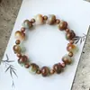 Pulseira de Bodhi com Cabeça de Gato Fofa Natural para Estudantes Brincarem com as Pontas dos Dedos e Enrolarem nos Dedos, Pulseira de Sândalo Verde Macia para Mulheres Brincarem