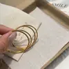 Pendientes Dobles de Aro Geométricos Estilo Retro Hong Kong, Diseño de Nicho, Aros Grandes Exagerados, Sensación de Alta Gama, Pendientes Exquisitos para el Viaje Diario