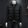 Estação europeia de alta qualidade marca maré malha lapela para baixo jaqueta masculina inverno novo juventude casual costura plus size casaco